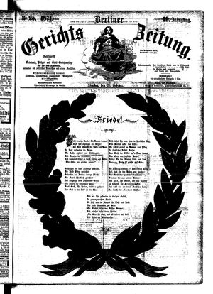 Berliner Gerichts-Zeitung on Feb 28, 1871