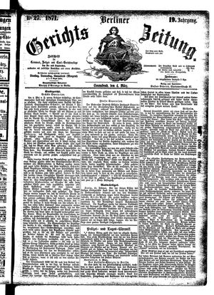 Berliner Gerichts-Zeitung vom 04.03.1871