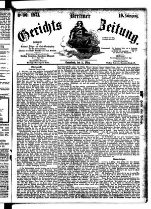 Berliner Gerichts-Zeitung vom 11.03.1871