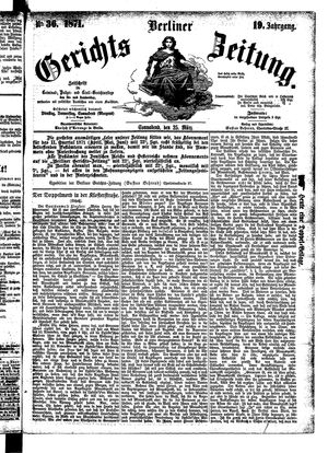 Berliner Gerichts-Zeitung vom 25.03.1871