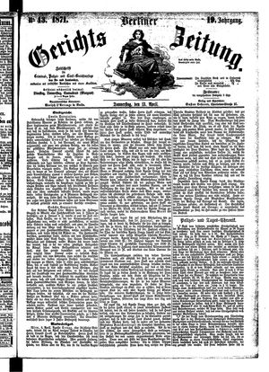 Berliner Gerichts-Zeitung vom 13.04.1871