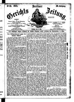 Berliner Gerichts-Zeitung vom 02.05.1871
