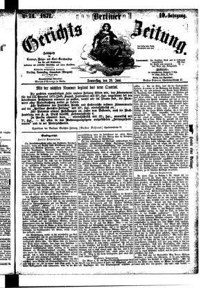 Berliner Gerichts-Zeitung vom 29.06.1871