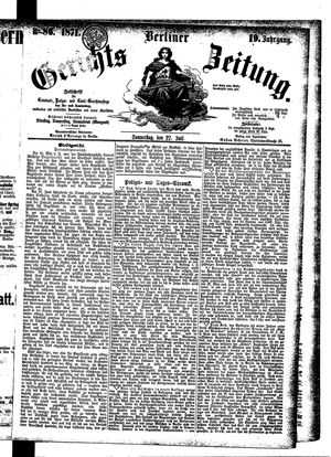 Berliner Gerichts-Zeitung vom 27.07.1871