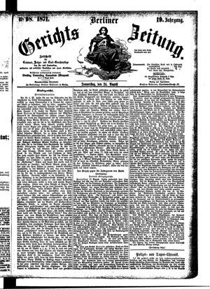 Berliner Gerichts-Zeitung vom 24.08.1871