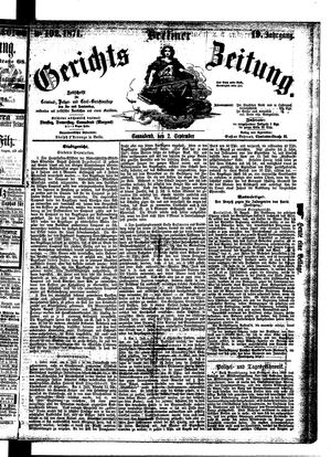 Berliner Gerichts-Zeitung vom 02.09.1871