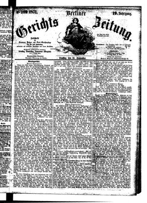 Berliner Gerichts-Zeitung vom 19.09.1871
