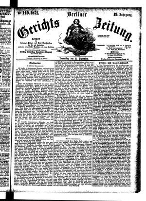 Berliner Gerichts-Zeitung vom 21.09.1871