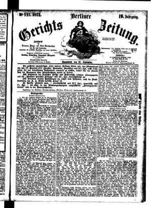 Berliner Gerichts-Zeitung vom 23.09.1871