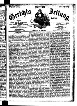 Berliner Gerichts-Zeitung vom 26.09.1871