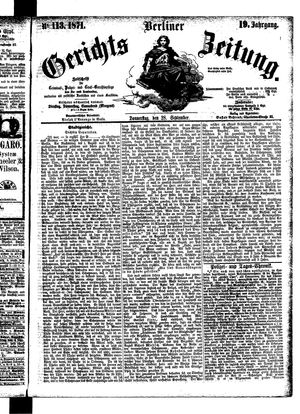 Berliner Gerichts-Zeitung vom 28.09.1871