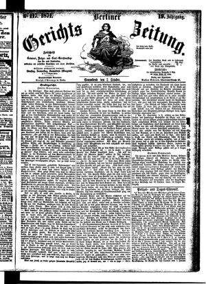 Berliner Gerichts-Zeitung vom 07.10.1871
