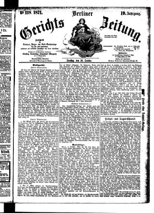 Berliner Gerichts-Zeitung vom 10.10.1871