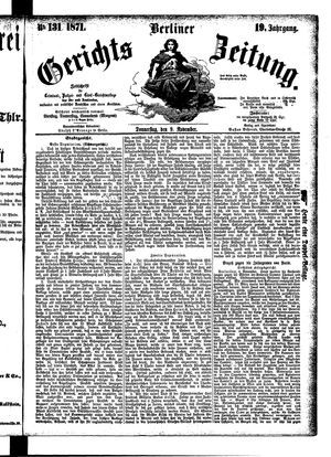 Berliner Gerichts-Zeitung vom 09.11.1871