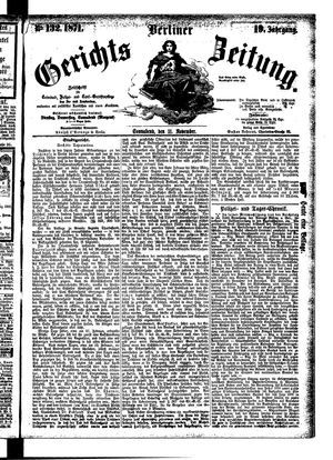 Berliner Gerichts-Zeitung vom 11.11.1871