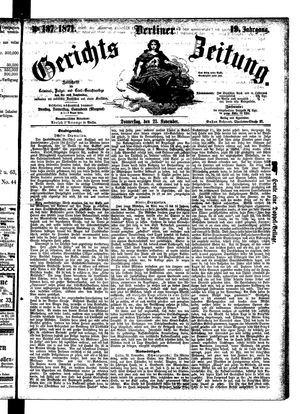 Berliner Gerichts-Zeitung vom 23.11.1871