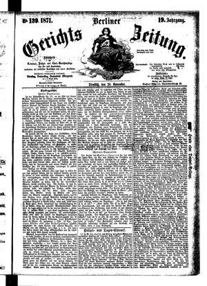 Berliner Gerichts-Zeitung vom 28.11.1871