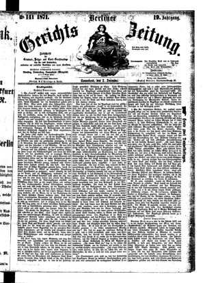 Berliner Gerichts-Zeitung vom 02.12.1871