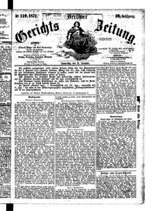 Berliner Gerichts-Zeitung vom 21.12.1871