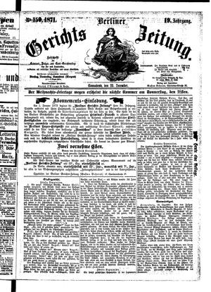 Berliner Gerichts-Zeitung vom 23.12.1871