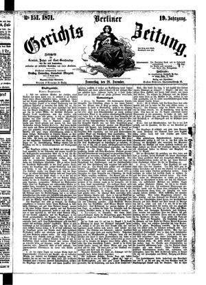 Berliner Gerichts-Zeitung vom 28.12.1871
