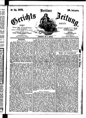 Berliner Gerichts-Zeitung vom 03.02.1872