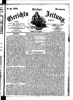 Berliner Gerichts-Zeitung on Feb 13, 1872