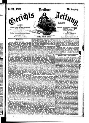 Berliner Gerichts-Zeitung on Feb 20, 1872