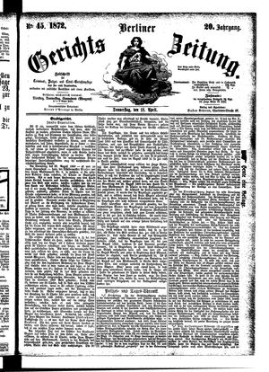 Berliner Gerichts-Zeitung vom 18.04.1872