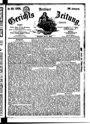 Berliner Gerichts-Zeitung vom 27.04.1872