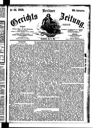 Berliner Gerichts-Zeitung on May 11, 1872