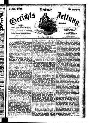 Berliner Gerichts-Zeitung on Jul 25, 1872