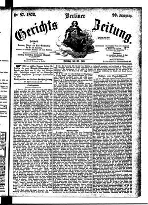 Berliner Gerichts-Zeitung vom 30.07.1872