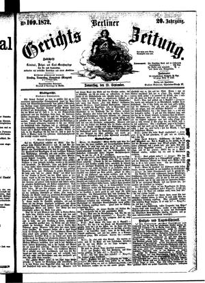 Berliner Gerichts-Zeitung on Sep 19, 1872