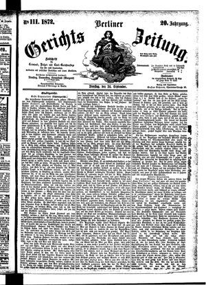 Berliner Gerichts-Zeitung on Sep 24, 1872