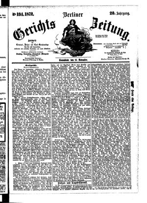 Berliner Gerichts-Zeitung vom 16.11.1872