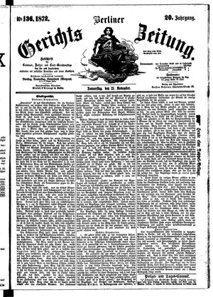 Berliner Gerichts-Zeitung vom 21.11.1872