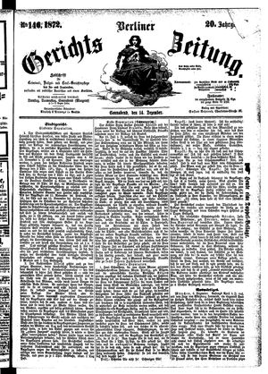 Berliner Gerichts-Zeitung vom 14.12.1872