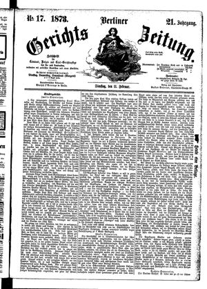 Berliner Gerichts-Zeitung vom 11.02.1873