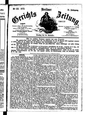 Berliner Gerichts-Zeitung on Sep 30, 1873