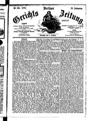 Berliner Gerichts-Zeitung vom 07.10.1873