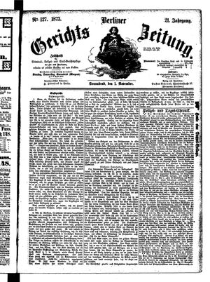 Berliner Gerichts-Zeitung vom 01.11.1873