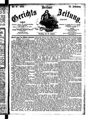 Berliner Gerichts-Zeitung vom 13.01.1874