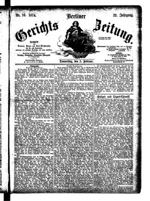 Berliner Gerichts-Zeitung on Feb 5, 1874