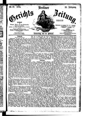 Berliner Gerichts-Zeitung vom 19.02.1874
