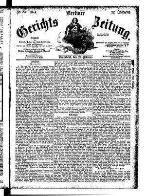 Berliner Gerichts-Zeitung vom 21.02.1874