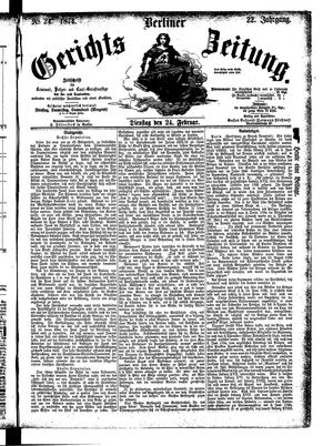 Berliner Gerichts-Zeitung vom 24.02.1874