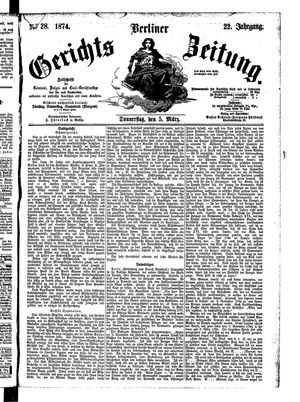 Berliner Gerichts-Zeitung vom 05.03.1874