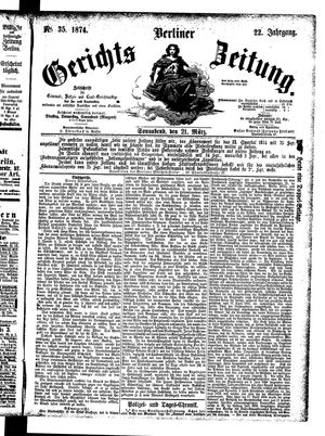 Berliner Gerichts-Zeitung vom 21.03.1874