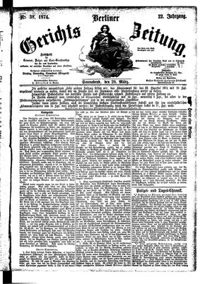 Berliner Gerichts-Zeitung vom 28.03.1874